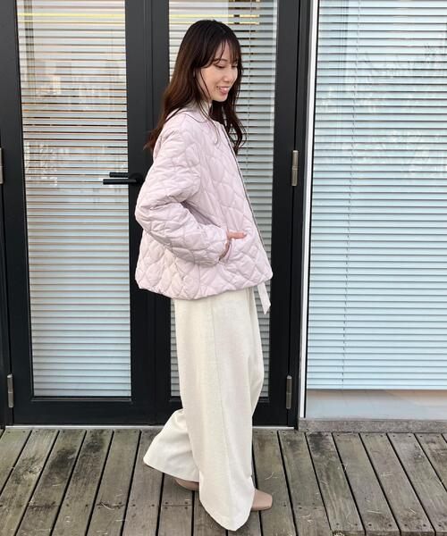 couture brooch（クチュールブローチ）の「【春色追加・撥水・洗える】リボンキルティングジャケット（ノーカラージャケット・レディース・グレー/ブラック/アイボリー・36/40/38/42）」の16枚目の写真