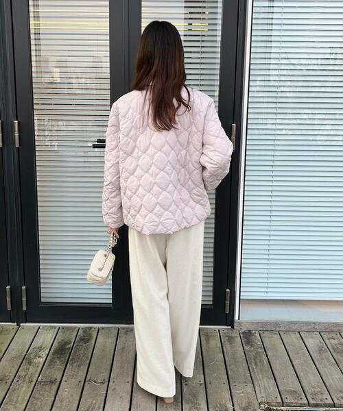 couture brooch（クチュールブローチ）の「【春色追加・撥水・洗える】リボンキルティングジャケット（ノーカラージャケット・レディース・グレー/ブラック/アイボリー・36/40/38/42）」の17枚目の写真