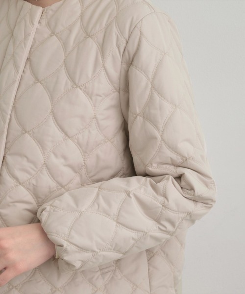 couture brooch（クチュールブローチ）の「【春色追加・撥水・洗える】リボンキルティングジャケット（ノーカラージャケット・レディース・グレー/ブラック/アイボリー・36/40/38/42）」の11枚目の写真