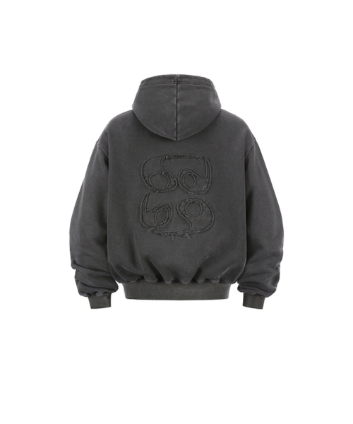9999ARCHIVE(9999アーカイブ)の「Vintage Big Logo Hood Zip-UP (2WAY)(パーカー・レディース・チャコール・2/3)」の8枚目の写真