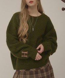 hazyl | initial logo melange knit / イニシャルロゴメランジニット(ニット/セーター)