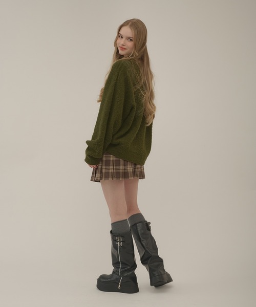 hazyl（ヘイジル）の「initial logo melange knit / イニシャルロゴメランジニット（ニット/セーター・レディース・ブラウン系その他/グリーン・フリー）」の11枚目の写真