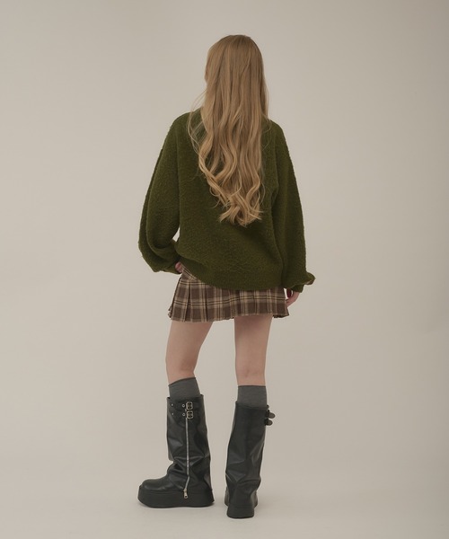 hazyl（ヘイジル）の「initial logo melange knit / イニシャルロゴメランジニット（ニット/セーター・レディース・ブラウン系その他/グリーン・フリー）」の12枚目の写真