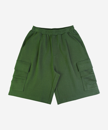 ALEXNAIDEN（アレックスエンエイデン）の「One Tuck Wide Cargo Half Pants (Khaki)（その他パンツ）」