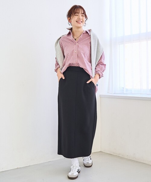 coen(コーエン)の「【スプリングカラー】ネルチェック レギュラーカラー長袖シャツ(シャツ/ブラウス・レディース・クリーム/ライトブルー/ライトピンク・M/L)」の4枚目の写真