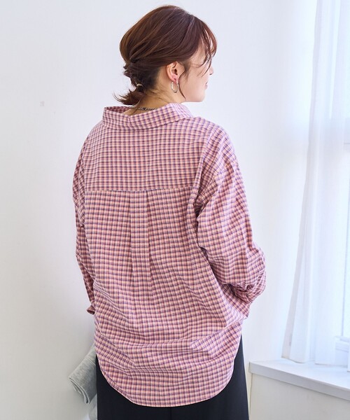 coen(コーエン)の「【スプリングカラー】ネルチェック レギュラーカラー長袖シャツ(シャツ/ブラウス・レディース・クリーム/ライトブルー/ライトピンク・M/L)」の10枚目の写真