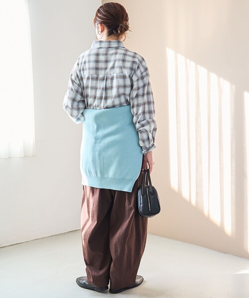 coen(コーエン)の「【スプリングカラー】ネルチェック レギュラーカラー長袖シャツ(シャツ/ブラウス・レディース・クリーム/ライトブルー/ライトピンク・M/L)」の12枚目の写真