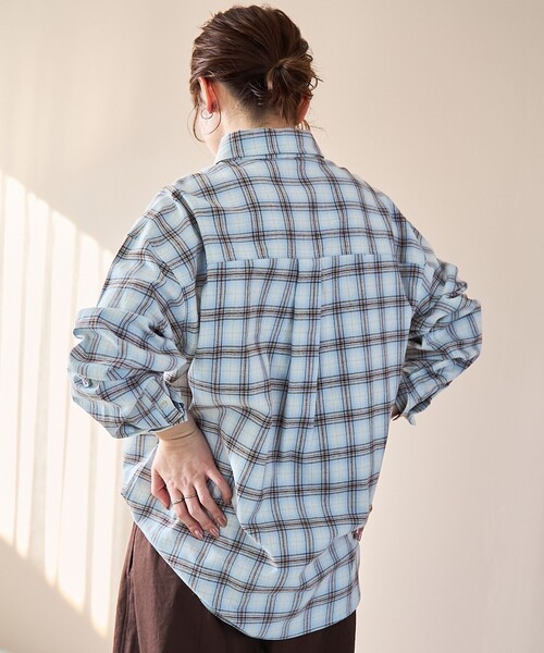 coen(コーエン)の「【スプリングカラー】ネルチェック レギュラーカラー長袖シャツ(シャツ/ブラウス・レディース・クリーム/ライトブルー/ライトピンク・M/L)」の14枚目の写真