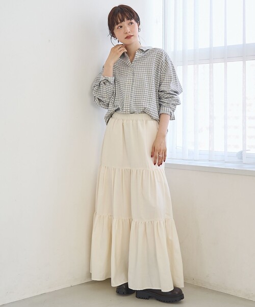 coen(コーエン)の「【スプリングカラー】ネルチェック レギュラーカラー長袖シャツ(シャツ/ブラウス・レディース・クリーム/ライトブルー/ライトピンク・M/L)」の16枚目の写真