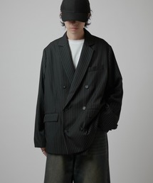 Lui's | 【Neucon】PINSTRIPE RELAXING DOUBLE JACKET / ピンストライプリラクシーダブルジャケット / セットアップ対応(テーラードジャケット)