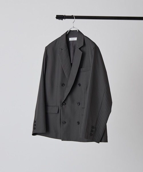 Lui's（ルイス）の「【Neucon】PINSTRIPE RELAXING DOUBLE JACKET / ピンストライプリラクシーダブルジャケット / セットアップ対応（テーラードジャケット・メンズ・チャコールグレー/ブラック・1/2）」の16枚目の写真