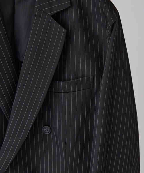 Lui's（ルイス）の「【Neucon】PINSTRIPE RELAXING DOUBLE JACKET / ピンストライプリラクシーダブルジャケット / セットアップ対応（テーラードジャケット・メンズ・チャコールグレー/ブラック・1/2）」の10枚目の写真