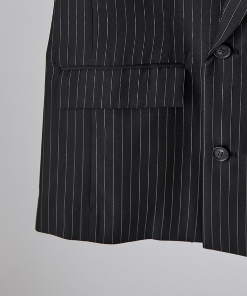 Lui's（ルイス）の「【Neucon】PINSTRIPE RELAXING DOUBLE JACKET / ピンストライプリラクシーダブルジャケット / セットアップ対応（テーラードジャケット・メンズ・チャコールグレー/ブラック・1/2）」の12枚目の写真