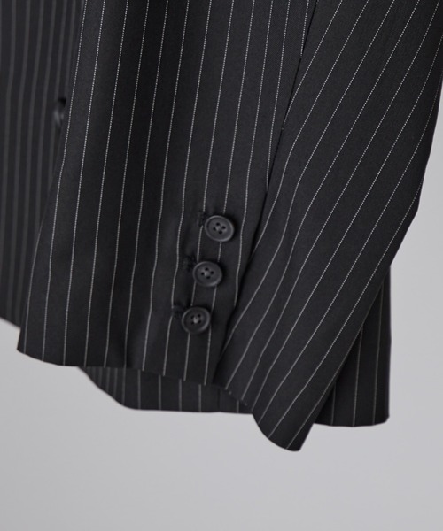 Lui's（ルイス）の「【Neucon】PINSTRIPE RELAXING DOUBLE JACKET / ピンストライプリラクシーダブルジャケット / セットアップ対応（テーラードジャケット・メンズ・チャコールグレー/ブラック・1/2）」の13枚目の写真