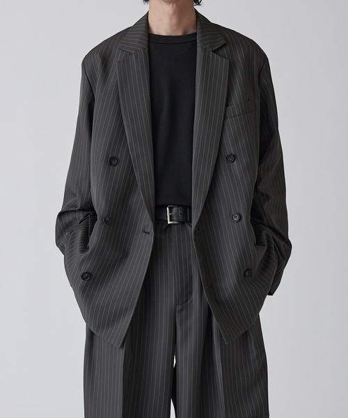 Neucon】PINSTRIPE RELAXING DOUBLE JACKET / ピンストライプ