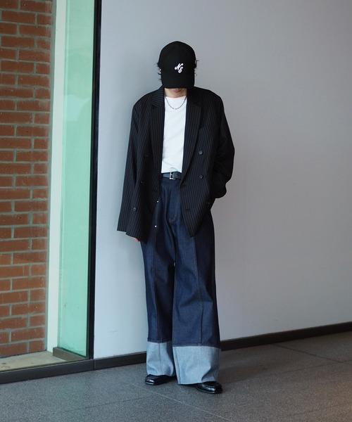 Lui's（ルイス）の「【Neucon】PINSTRIPE RELAXING DOUBLE JACKET / ピンストライプリラクシーダブルジャケット / セットアップ対応（テーラードジャケット・メンズ・チャコールグレー/ブラック・1/2）」の20枚目の写真