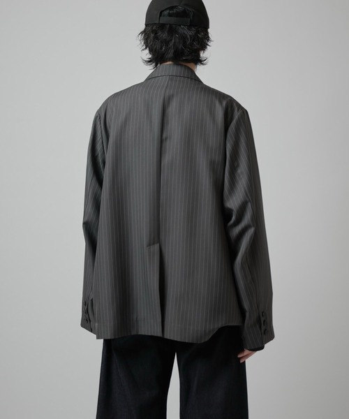 Neucon】PINSTRIPE RELAXING DOUBLE JACKET / ピンストライプ
