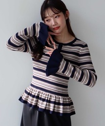 earth music&ecology | 【2026SS】ペプラムニットプルオーバー(カーディガン/ボレロ)