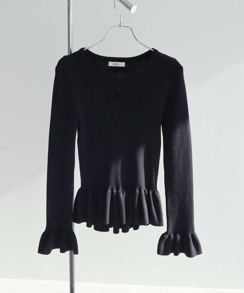 earth music&ecology（アースミュージックアンドエコロジー）の「【2026SS】ペプラムニットプルオーバー（カーディガン/ボレロ・レディース・イエロー系その他/ブルー系その他2/ブラック・FREE）」の20枚目の写真