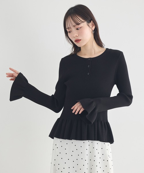 earth music&ecology（アースミュージックアンドエコロジー）の「【2026SS】ペプラムニットプルオーバー（カーディガン/ボレロ・レディース・イエロー系その他/ブルー系その他2/ブラック・FREE）」の11枚目の写真