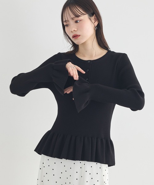 earth music&ecology（アースミュージックアンドエコロジー）の「【2026SS】ペプラムニットプルオーバー（カーディガン/ボレロ・レディース・イエロー系その他/ブルー系その他2/ブラック・FREE）」の12枚目の写真