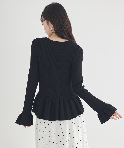 earth music&ecology（アースミュージックアンドエコロジー）の「【2026SS】ペプラムニットプルオーバー（カーディガン/ボレロ・レディース・イエロー系その他/ブルー系その他2/ブラック・FREE）」の14枚目の写真