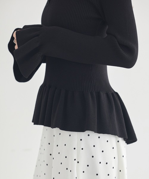 earth music&ecology（アースミュージックアンドエコロジー）の「【2026SS】ペプラムニットプルオーバー（カーディガン/ボレロ・レディース・イエロー系その他/ブルー系その他2/ブラック・FREE）」の19枚目の写真