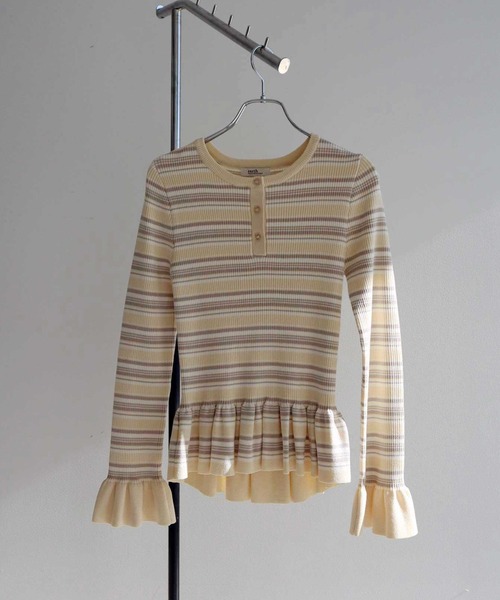 earth music&ecology（アースミュージックアンドエコロジー）の「【2026SS】ペプラムニットプルオーバー（カーディガン/ボレロ・レディース・イエロー系その他/ブルー系その他2/ブラック・FREE）」の21枚目の写真