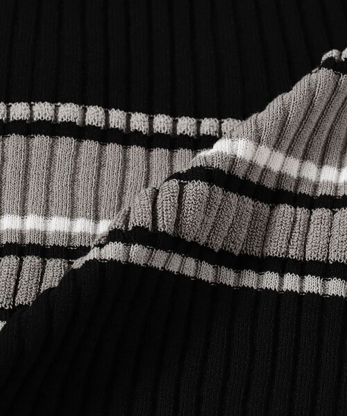 Ray BEAMS（レイビームス）の「リブ マルチボーダー カーディガン（ニット/セーター・レディース・ブラック/ダークブラウン・ONE SIZE）」の17枚目の写真