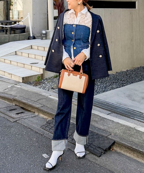 NOLLEY’S（ノーリーズ）の「スラブダブルジャケット（テーラードジャケット・レディース・ネイビー・38）」の2枚目の写真