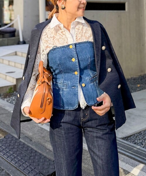 NOLLEY’S（ノーリーズ）の「スラブダブルジャケット（テーラードジャケット・レディース・ネイビー・38）」の3枚目の写真