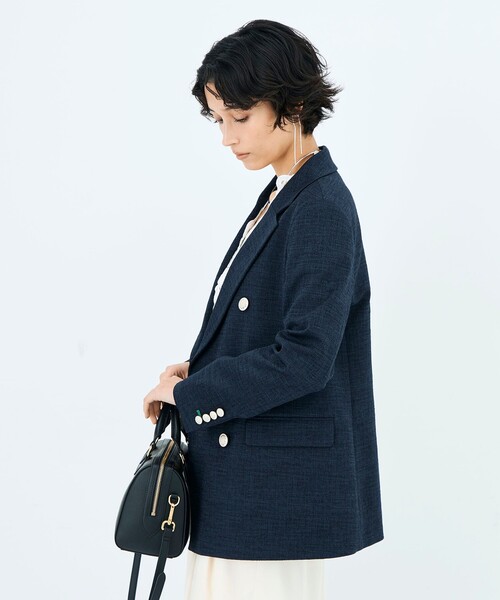 NOLLEY’S（ノーリーズ）の「スラブダブルジャケット（テーラードジャケット・レディース・ネイビー・38）」の14枚目の写真
