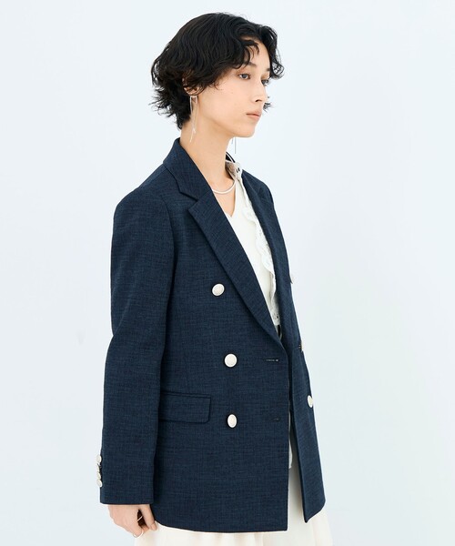 NOLLEY’S（ノーリーズ）の「スラブダブルジャケット（テーラードジャケット・レディース・ネイビー・38）」の16枚目の写真