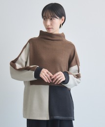 異素材ブロッキングプルオーバー