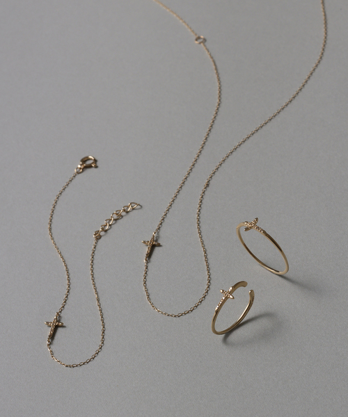 クロスダイヤリング K10（リング）｜Lilas（リラ）のファッション通販