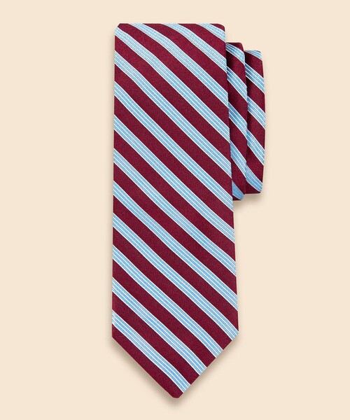 BROOKS BROTHERS(ブルックスブラザーズ)の「シルクサテン ミニBB#1ストライプタイ(ネクタイ・メンズ・ブラウン/レッド・ONE SIZE)」の1枚目の写真