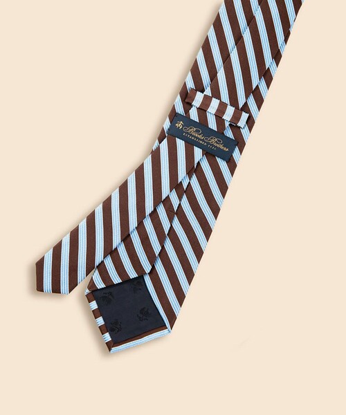 BROOKS BROTHERS(ブルックスブラザーズ)の「シルクサテン ミニBB#1ストライプタイ(ネクタイ・メンズ・ブラウン/レッド・ONE SIZE)」の3枚目の写真