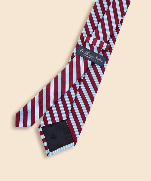 BROOKS BROTHERS(ブルックスブラザーズ)の「シルクサテン ミニBB#1ストライプタイ(ネクタイ・メンズ・ブラウン/レッド・ONE SIZE)」の4枚目の写真