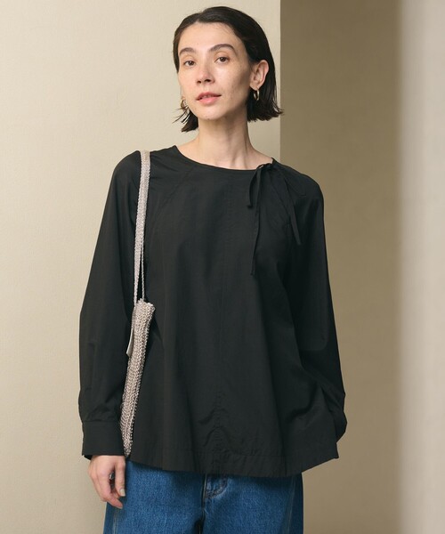 BEAUTY&YOUTH UNITED ARROWS（ビューティーアンドユースユナイテッドアローズ）の「リボンタイ ノーカラーブラウス（その他トップス・レディース・ホワイト/ブラック/オリーブ・FREE）」の11枚目の写真