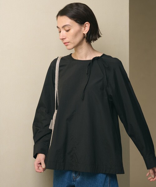 BEAUTY&YOUTH UNITED ARROWS（ビューティーアンドユースユナイテッドアローズ）の「リボンタイ ノーカラーブラウス（その他トップス・レディース・ホワイト/ブラック/オリーブ・FREE）」の12枚目の写真