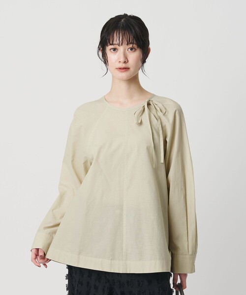 BEAUTY&YOUTH UNITED ARROWS（ビューティーアンドユースユナイテッドアローズ）の「リボンタイ ノーカラーブラウス（その他トップス・レディース・ホワイト/ブラック/オリーブ・FREE）」の15枚目の写真