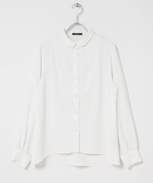 URBAN RESEARCH ROSSO WOMEN（アーバンリサーチ　ロッソ）の「『WEB/一部店舗限定』フロントレース切替ブラウス（シャツ/ブラウス・レディース・ブラック/オフホワイト・FREE）」の7枚目の写真