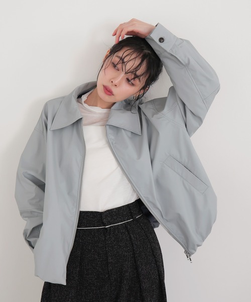 LIAN（リアン）の「フェイクレザーバルーンジャケット（ブルゾン・レディース・ホワイト系その他/イエロー/ブルー/ブラック・FREE）」の11枚目の写真