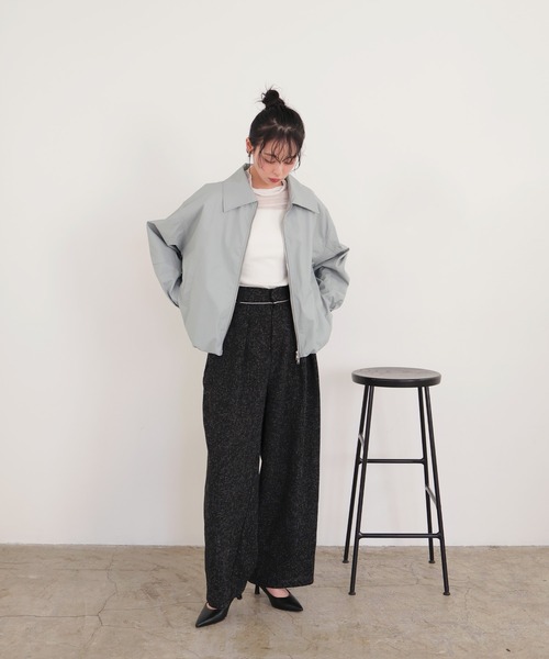 LIAN（リアン）の「フェイクレザーバルーンジャケット（ブルゾン・レディース・ホワイト系その他/イエロー/ブルー/ブラック・FREE）」の16枚目の写真