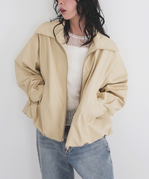 LIAN（リアン）の「フェイクレザーバルーンジャケット（ブルゾン・レディース・ホワイト系その他/イエロー/ブルー/ブラック・FREE）」の17枚目の写真