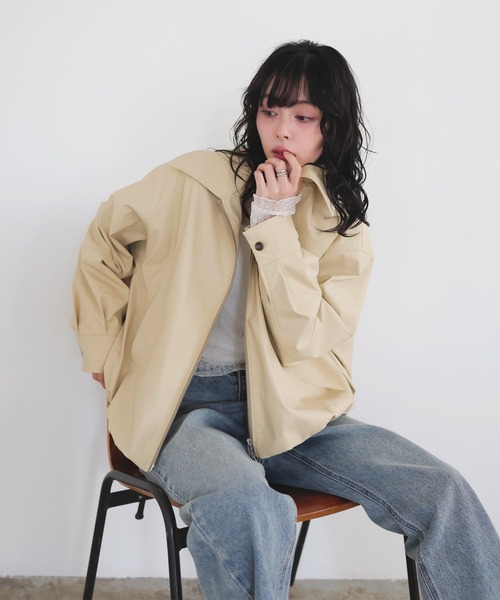 LIAN（リアン）の「フェイクレザーバルーンジャケット（ブルゾン・レディース・ホワイト系その他/イエロー/ブルー/ブラック・FREE）」の19枚目の写真