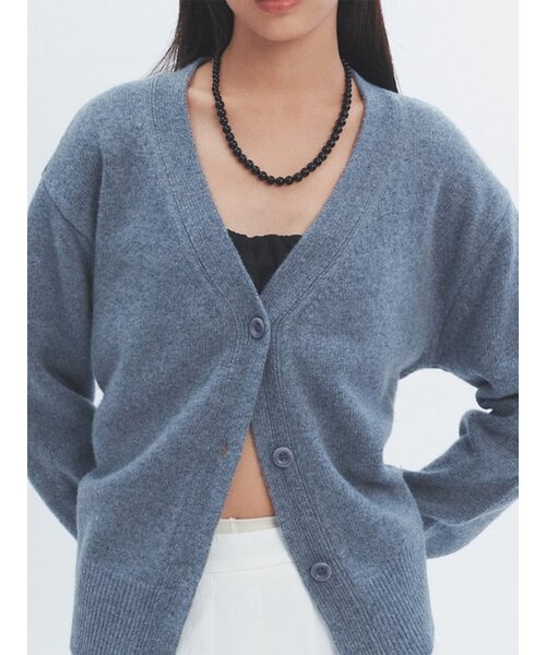 HAVELESS(ハブレス)の「BANETT CASHMERE BLEND CARDIGAN GREY(カーディガン/ボレロ・レディース・その他・FREE)」の4枚目の写真