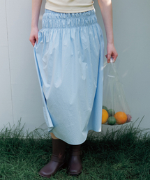 BUT'TON（ボッタン）の「[2次]ティッキングフレアスカート（スカイブルー）（スカート）」