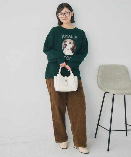 RETRO GIRL(レトロガール)の「アソートモチーフ起毛ニット(ニット/セーター・レディース・ベージュ/ライトグレー/グリーン/ナチュラル・FREE)」の5枚目の写真