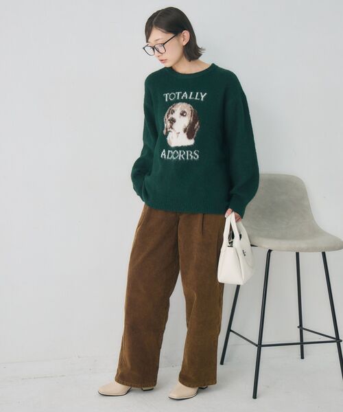 RETRO GIRL(レトロガール)の「アソートモチーフ起毛ニット(ニット/セーター・レディース・ベージュ/ライトグレー/グリーン/ナチュラル・FREE)」の8枚目の写真